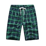 Routinfly Herren Casual Shorts, Multifunktionale Sporthose High Waist Drawstring Elastic Waist Comfort Plaid Shorts Laufshorts Schnell Trocknende Fitness Jogg