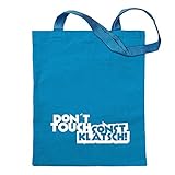 Kiwistar Dont Touch! Sonst klatsch! Tragetasche Baumwolltasche Stoffbeutel Umhängetasche Langer Henk