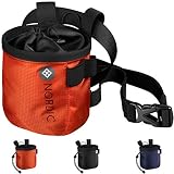 Nordic® Chalkbag (rot) z. Klettern & Bouldern - ultraleichter Magnesiabeutel - Chalk Bag Hüftgurt abnehmbar - hochwertiger Magnesiumbeutel für jedes Wetter - staubdichter Kreideb