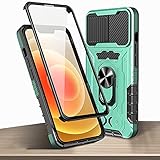 QfireQ Armor Schutzhülle kompatibel für iPhone 13/13 Pro/13 Pro Max Stoßfest Hard PC & Soft TPU Bumper Hybrid Anti Fall Cover Kamera Objektiv Schutz Full Protection Hard Back Cover Case Case Grün 13