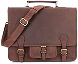 LEABAGS Tampa Leder-Umhängetasche I Laptoptasche 15 Zoll I Messenger Bag aus echtem Büffel-Leder I Aktentasche I Vintage Ledertasche I Bürotasche I Arbeitstasche I 39x32x 11,5cm I Musk