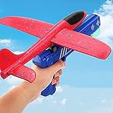 JOIUJmz Aircraft Launcher Toy, großes Wurfspielzeug für Flugzeuge aus Schaumstoff (Red)