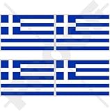 GRIECHENLAND Griechische Flagge Hellas, Griechisch 50mm Auto & Motorrad Aufkleber, x4 Vinyl Stick