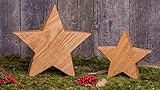 WOODS 2er Set Holzstern Eiche - mit Naturöl behandelt | handgefertigt in Bayern I Holzsterne zum hinstellen - Advent & Weihnachtsdeko Holz Dekoration I Holzstern groß 1x 20 cm und 1x 30