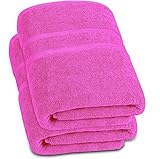 Westlane Linens Jumbo-Badetuch, 100 x 150 cm, 500 g/m², 100 % ringgesponnene Baumwolle, sehr saugfähig und schnell trocknend, extra großes Badetuch – superweiches Handtuch in Hotelqualität (Rosa)