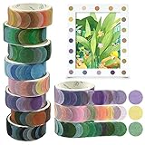 O-Kinee Washi Tape Set, 8 Rollen Dot Washi Tape Aufkleber 800 Stück Punkte Aufkleber 14mm Breite Washi Masking Tape Deko Klebeband für DIY Scrapbooking Aufkleber Geschenkdekoration Verpackung