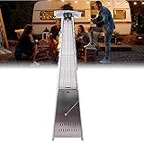 BDXZJ Patio Propan Heater, Pyramid Patio Heater, 48.000 BTU Impulszündung Mit Rädern Quarzglasrohr Ideal für Outdoor-Partys, Restaurants, Outdoor-Geselligkeit S