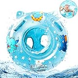 Punvot Baby Schwimmring,Schwimmreifen Baby Float Schwimmhilfe mit Schwimmsitz,Aufblasbare Schwimmen Ring Blau Schwimmtrainer Kinder Spielzeug PVC für Kleinkind 3 Monate bis ca. 4 J