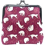 Münzgeldbörse mit weißen Katzen, Rotweinmuster, Münzbörse, Tasche, Münzgeldbörse für Damen und M