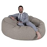 Lounge Pug®, 'Mega-Mammoth' Sofa Sitzsack XXL, Schlafsofa, Interalli Wolle Silb