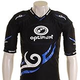 OPTIMUM Unisex-Adult Herren-Schutzkleidung für Rugby Tribal mit Schulterpolster S, schwarz/blau, S