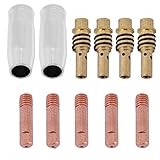 11pcs Düsen Kontakt Tipps Halter MIG Welder Verbrauchsmaterial Zubehör Fit für 15AK Torch Gun Schweißg