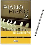 Piano Piano 2 - Spielbuch für Klavier - 100 tolle Melodien : Lieder aus aller Welt, Evergreens, Pop Hits, Barmusik, Filmmusik und Musical - mit Musik-B