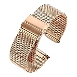 Uhrenarmband Edelstahl 18mm,20mm,22mm Universal-edelstahl-uhr-band Quick Release Armband Magnet Schnalle Gürtel,Rosegold-22