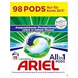 Ariel Waschmittel Pods All-in-1, 98 Waschladungen (1er Pack) Universal Frischer Wäscheduft und strahlende R