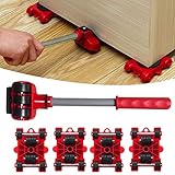 Furniture Mover Lifter Kit, 5 Stück/Set Hochleistungs-Möbelheber mit um 360 Grad drehbaren Pads | Heavy Furniture Mover Rollentransport-Schalthebel, Easy Moving Kit für Sofa, Sofas, Kühlschränk