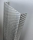 Abdeckprofil Alu Lochblech, 2000mm U-Profil Dekor außen 20x100x20 mm Schenkelinnenmaß aus Alu Lochblech Rv 5-8 natur, 1,5mm stark U Profil RV5/8,Lochblech U-Winkel,