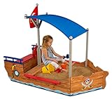 KidKraft 128 Piratenschiff-Sandkasten aus Holz, Garten-Sandkasten fü