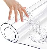 uyoyous Tischdecke Tischfolie Schutzfolie Tischschutz PVC Folie Transparent Tischschutzfolie, 100 x 200 cm, 2mm dick, Tischdecken Wasserdicht für Garten/Esszimmer/Bü