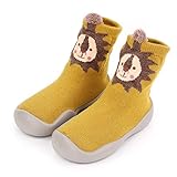 CRE87 Baby Jungen Mädchen Socken Schuhe Unisex Kleinkind Hausschuhe Socken Stiefel mit rutschfest Gummisohle Kniestrümpfe Hü