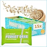 NEU! Pocket Cake - Apfelstrudel 15x 80g – Haferflockenriegel | Low Sugar - More Energy | Veganer Energieriegel mit wenig Zucker, vielen Kohlenhydraten und noch mehr Geschmack! Power für den Alltag