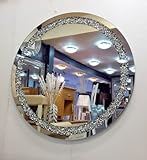 Premierinteriors Gatsby Wandspiegel, rund, Kristallglas, 70