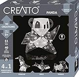 CREATTO Panda 3D-Leuchtfiguren entwerfen, 3D-Puzzle-Set für Panda, Pinguin, Schwert-Wal oder Terrier, gestalte kreative Zimmer-Deko, 61 Steckteile, 40-tlg. LED-Lichterkette, für Kinder & Erw