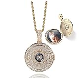 Personalized Custom Eye of God Necklace Stainless Steel Necklace with Custom Picture Christmas Gift for Men and W