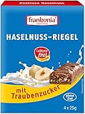 frankonia CHOCOLAT Riegel mit Traubenzucker laktosefrei & glutenfrei, Haselnuss, 25g (4er Pack)