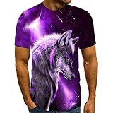 Herren Jungen T-Shirt Unisex 3D Modisches Druck Kurze Ärmel Rundhals Grafik T Shirts Männer Lässige lustiges Sommer Shirt Aufdruck Rundhals Tee Hemd mit kurzen Ärmeln Lässige T-S