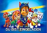 TV-24 Einladungskarten 12er Set inkl. 12 Umschläge Kompatibel mit Paw Patrol AMA 10