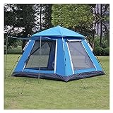 YSJJYQZ Camping Zelt 4-5 Person Automatisches Campingzelt Schnellöffnung Outdoor-Zelt 3 Saison Doppelschicht wasserdichte Familien-Partyzelt 215 * 215 * 165cm (Color : Blue)
