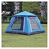 YSJJYQZ Camping Zelt 4-5 Person Automatisches Campingzelt Schnellöffnung Outdoor-Zelt 3 Saison Doppelschicht wasserdichte Familien-Partyzelt 215 * 215 * 165cm (Color : Blue)