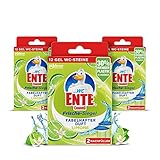 WC-Ente Frische-Siegel Nachfüller, körbchenloser WC-Reiniger, 3 x 12 Gel WC-Steine, Limone Duft, 3er Pack (3 x 72 ml)