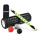 TOM SHOO Faszienrolle Foam Roller Fitness Set 6 in 1 mit Massageroller, Massagebälle, Beheizter oder gekühlter Soft Kugel für Yoga Sport Fitness Plantarfasziitis und Reflexzonenmassag