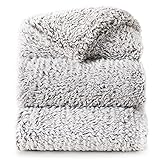 Bedsure Decke Sofa Kuscheldecke hellgrau - warm Sherpa Sofaüberwurf Winter Decke groß, Dicke Sofadecke Couchdecke, 220x240 cm XXL Wohndecke für C