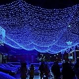 LED Lichterkette Netz 10*8M, 2000 LED Weihnachtsbeleuchtung Lichternetz, 8 Beleuchtungsmodi Warmweiß Lichterkette mit Stecker für Innen und Außen Weihnachten Party Deko blue 10*8m(2000 LED)