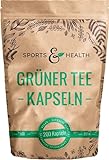 Grüner Tee Kapseln - 1.000 mg pro Tagesdosierung - 200 Kapseln - Vegan - Qualität Der Grüner Tee Kapseln In Deutschland Geprüft - Grüner Tee Extrakt Grüntee Extrak
