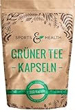 Grüner Tee Kapseln - 1.000 mg pro Tagesdosierung - 200 Kapseln - Vegan - Qualität Der Grüner Tee Kapseln In Deutschland Geprüft - Grüner Tee Extrakt Grüntee Extrak