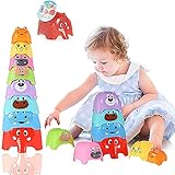 Kaimeilai Stapelbecher Kinder Stapelturm,8 Stück Babyspielzeug stapeln Tassen Stapelbecher Baby Stapelturm Baby zum Sortieren und Stapelspiel Pädagogisches Baby Spielzeug ab 6 M