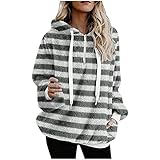 Bellelhot Herbst Winter Frauen Tie dye Tarnung Plüsch Warme Tops Outwear Elegant Langarm Zip V-Ausschnitt Kunstpelz Kordel Kapuze Pullover Oberteile Damen Freizeit Loose Pulli Hooded Fleece T-S