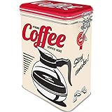 Nostalgic-Art Retro Kaffeedose Strong Coffee Served Here – Geschenk-Idee für Kaffee-Liebhaber, Blech-Dose mit Aromadeckel, Vintage Design, 1,3