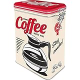 Nostalgic-Art Retro Kaffeedose Strong Coffee Served Here – Geschenk-Idee für Kaffee-Liebhaber, Blech-Dose mit Aromadeckel, Vintage Design, 1,3