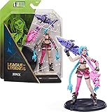 League of Legends - 10cm Jinx Actionfigur mit 2 Waffen (Gräte & Peng-Peng) und Ausstellungssock