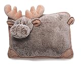 Inware 6800 - Schmusekissen Elch, beige, ca. 35 x 25 cm, Kuschelkissen, Babykissen, Kinderk