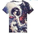 XTHY Tokyo Ghoul 3D gedruckte Jugend Sommer Bluse Druck T-Shirt，Lose Rundhals-T-Shirt-B-Bild für Herren und Damen Color_XXXXL