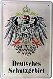 Tin Sign Blechschild 20x30 Deutsches Schutzgebiet Wappen Kaiserreich 1870-1918 Hohenzollern Weltkrieg M