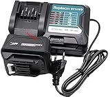 FengWings BL1041B BL1040 Akku mit Ladegerät DC10WC Ersatz für 12V Makita CXT BL1040B BL1041B BL1015 DF331DSMJ DF331 197402-0 197390-1 BL1021B (Akku mit led Indikator)