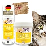 Erste Hilfe Set für Katzen I Silberspray + Lebertran Zinksalbe I Wundspray Salbe Wundschutz Haustier I Silber Spray Wundheilung, Wundsalbe Wunddesinfektion I Sprühpflaster I Sprühverband 250 ml 200