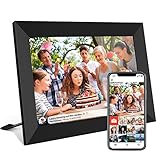 Yadlan Digitaler Bilderrahmen WLAN 10 Zoll HD IPS 16: 9 Touchscreen Elektronischer Fotorahmen mit 16 GB Speicher, Auto-Drehung, Fotos und Videos Sofort per Frameo APP T